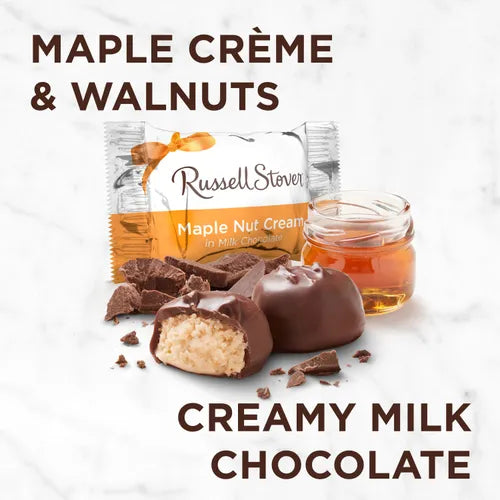 Russell Stover Chocolates Clara's Recipe Milk Chocolate Maple Nut Crème, 8 oz. Box