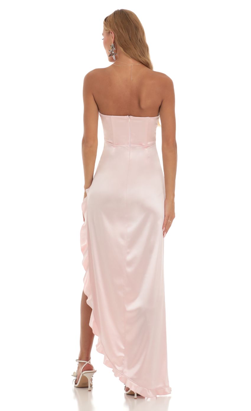 Lucy in the Sky Sakura Satin Maxi Dress in Pink