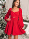 Cupshe Red Sweetheart Puff Sleeve Mini Dress