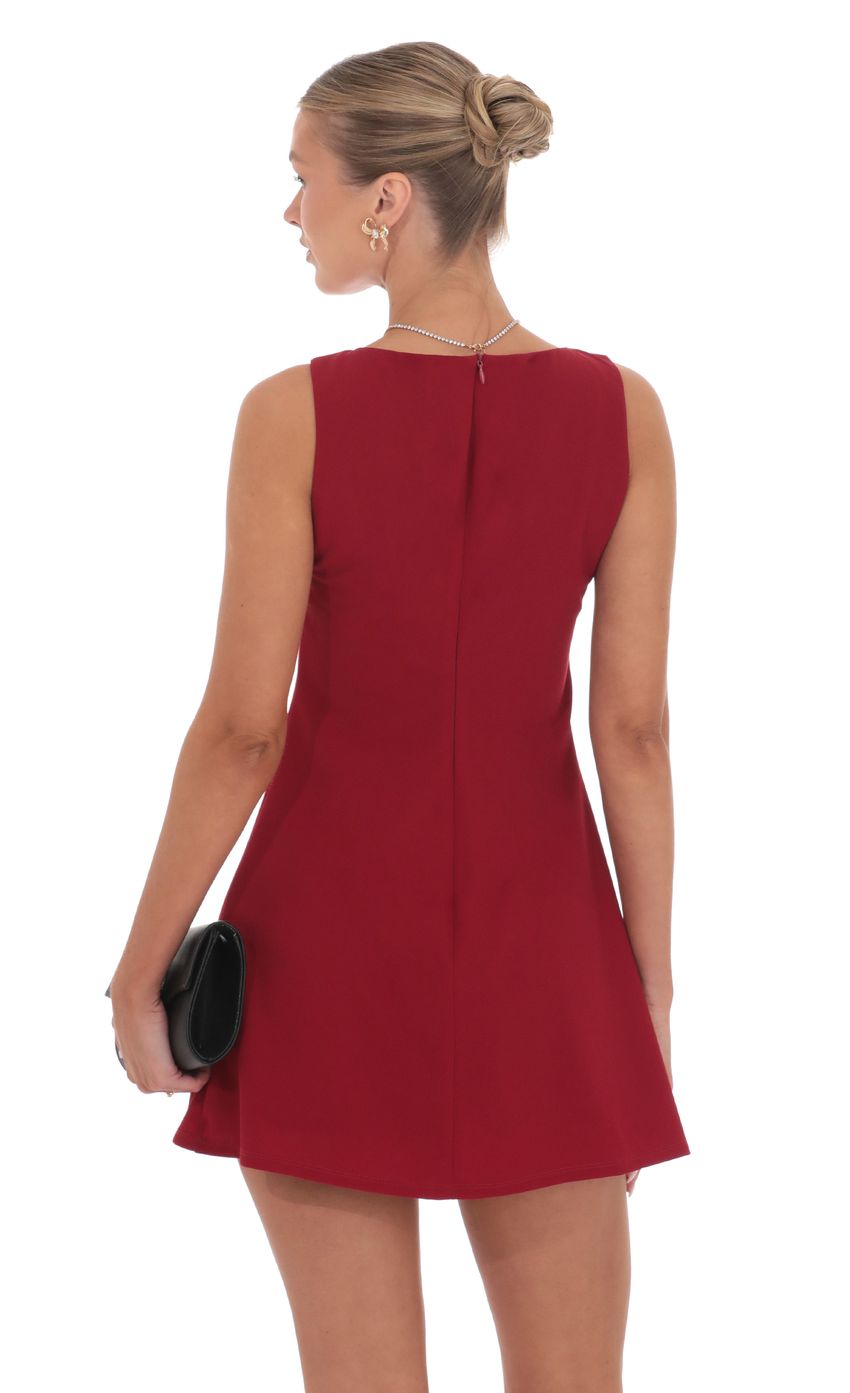 Lucy In The Sky High Neck Dress in Red