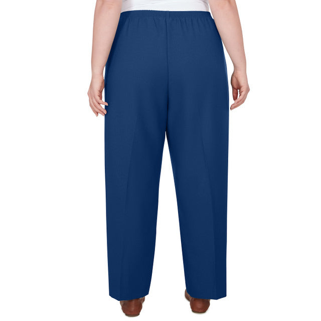 Alfred Dunner Women's Classic Accord Elastic Waist Medium Length Pant - CADET BLUE