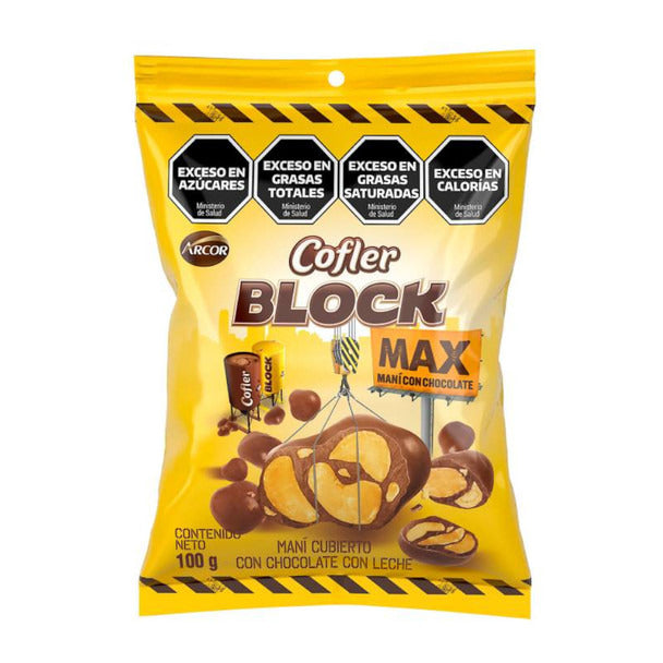 Pampa Direct Cofler Block Max Peanut Delight Milk Chocolate Coated Mani con Chocolate, 100 g / 3.53 oz