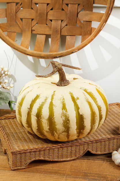 Decorator's Warehouse 9" x 5" Creme/Green Latex Harvest Pumpkin Vine