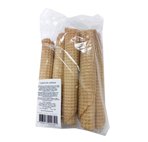 Pampa Direct Barquillos Cubanitos Largos Obleas Para Rellenar Classic Barquillos Wafer Cookies Ideal with Dulce de Leche Filling, 120 g / 4.23 oz (6 units)