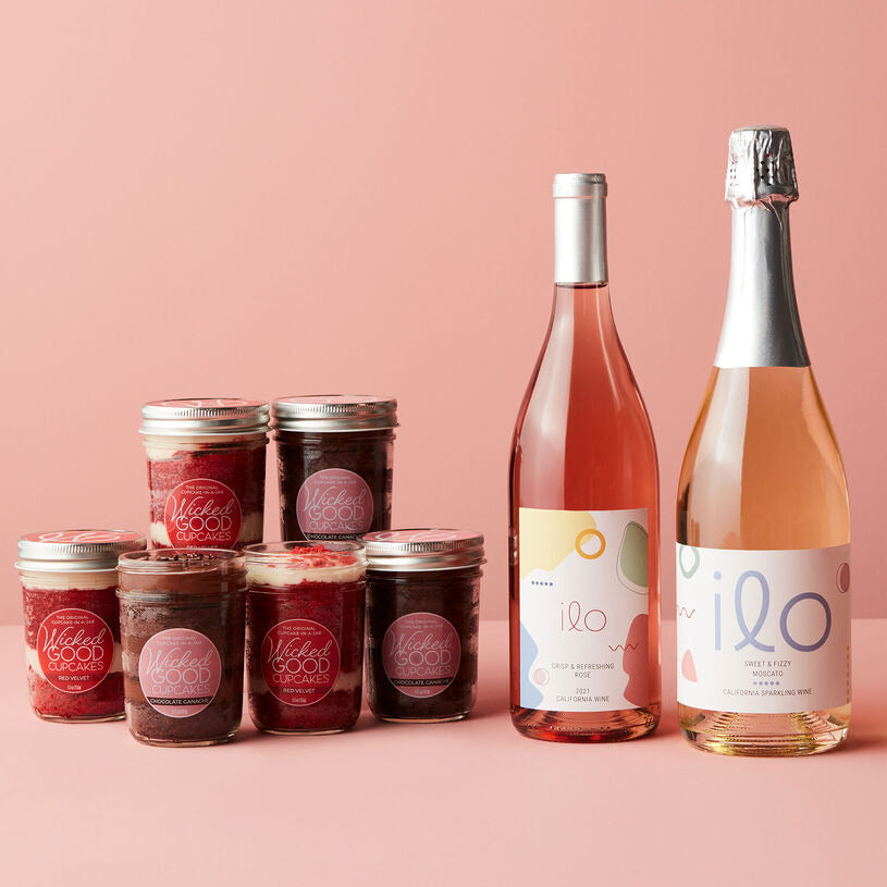 Hickory Farms Cupcake 6-Pack & Rosé + Moscato