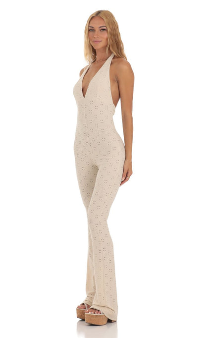 Lucy In The Sky Jumpsuit in Cream