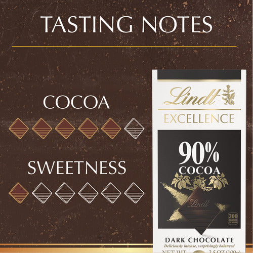 Lindt Chocolate 90% Cocoa Dark Chocolate EXCELLENCE Bar (3.5 oz)