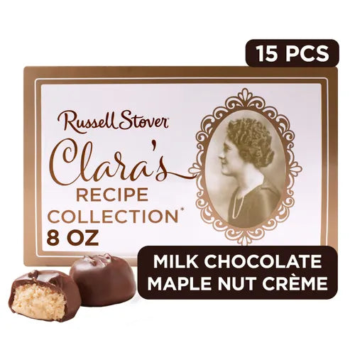 Russell Stover Chocolates Clara's Recipe Milk Chocolate Maple Nut Crème, 8 oz. Box