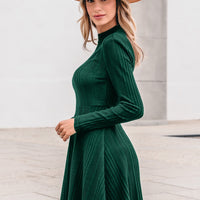 Cupshe Green Standing Collar Long Sleeve Jersey Dress(x2)