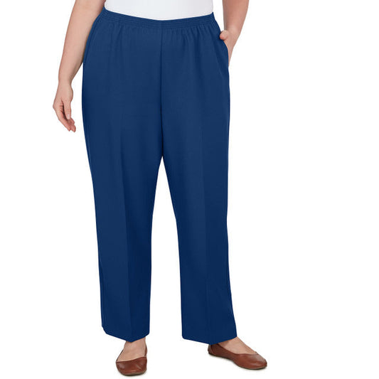 Alfred Dunner Women's Classic Accord Elastic Waist Medium Length Pant - CADET BLUE