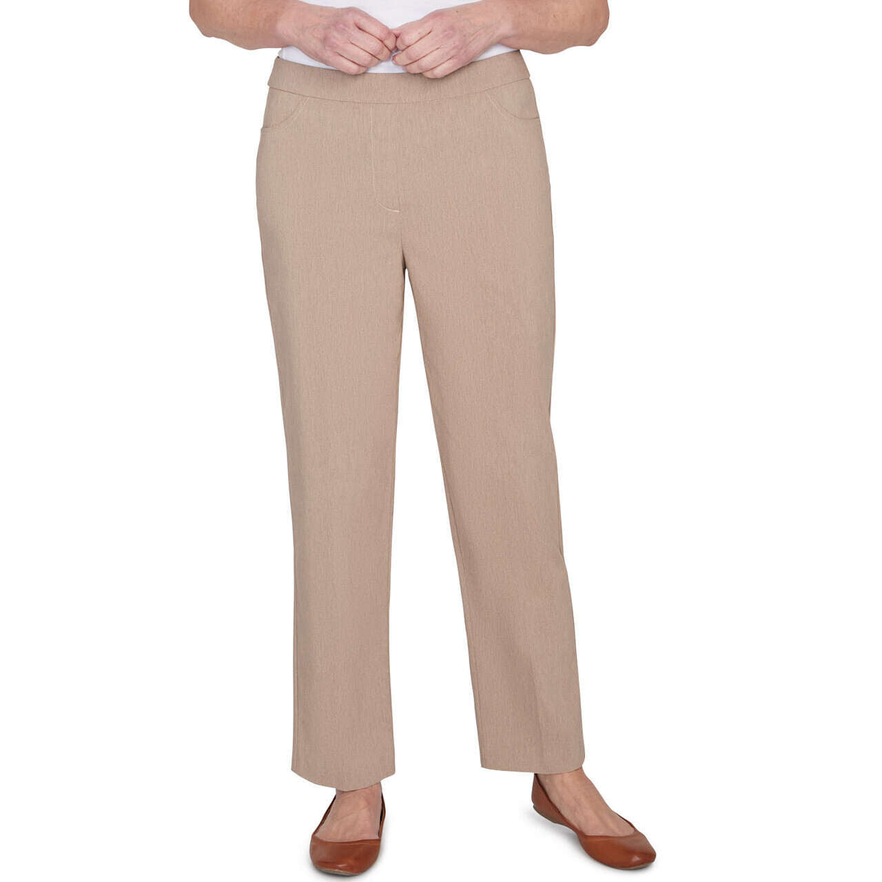 Alfred Dunner Women's Classic Charmed Average Length Pant - TOAST