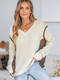 Cupshe Contrast Trim Ribbed V-Neck Pullover (x2)