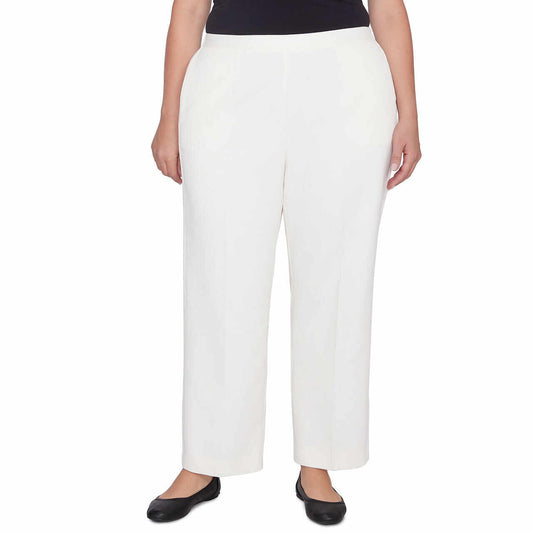 Alfred Dunner Women's Copenhagen Corduroy Short Length Pant - WINTER WHITE