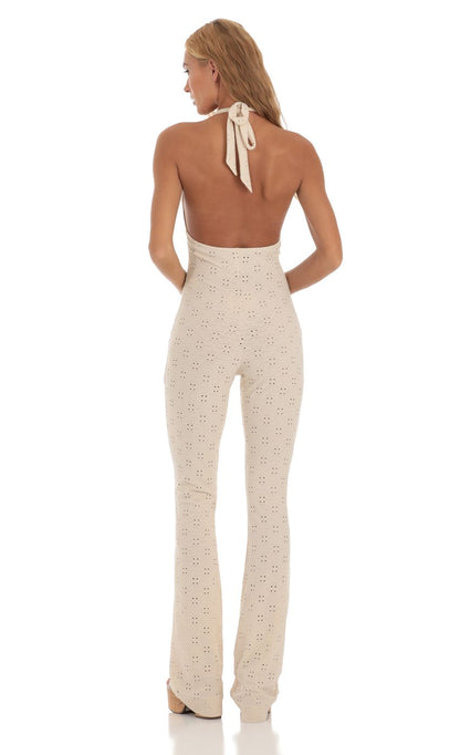 Lucy In The Sky Jumpsuit in Cream