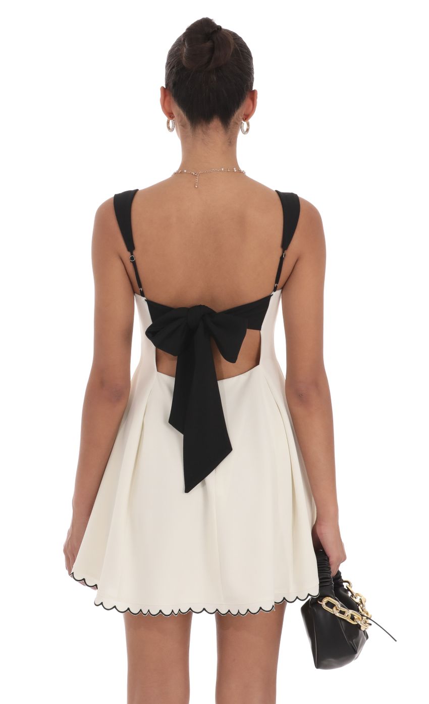 Lucy In The Sky Scallop Hem Fit and Flare Dress in White