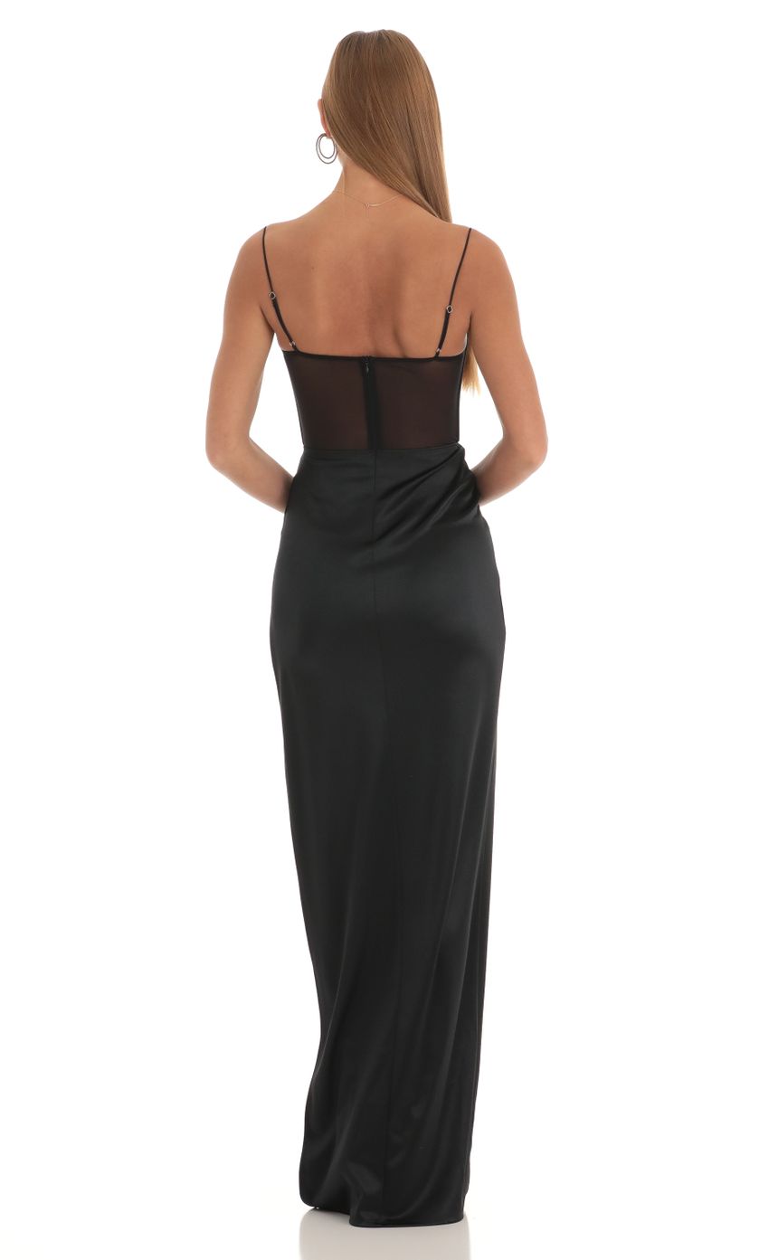Lucy In The Sky Corset Maxi Dress in Black