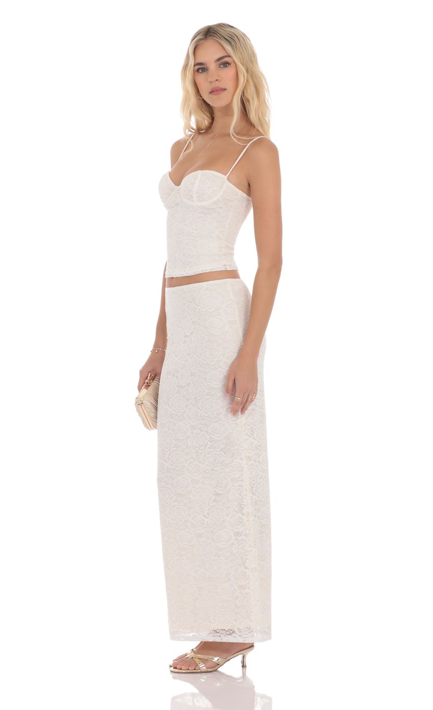 Lucy In The Sky Lace Bodycon Two Piece Set in Cream