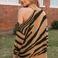 Cupshe Tiger Striped Open-Shoulder Sweater (x2)