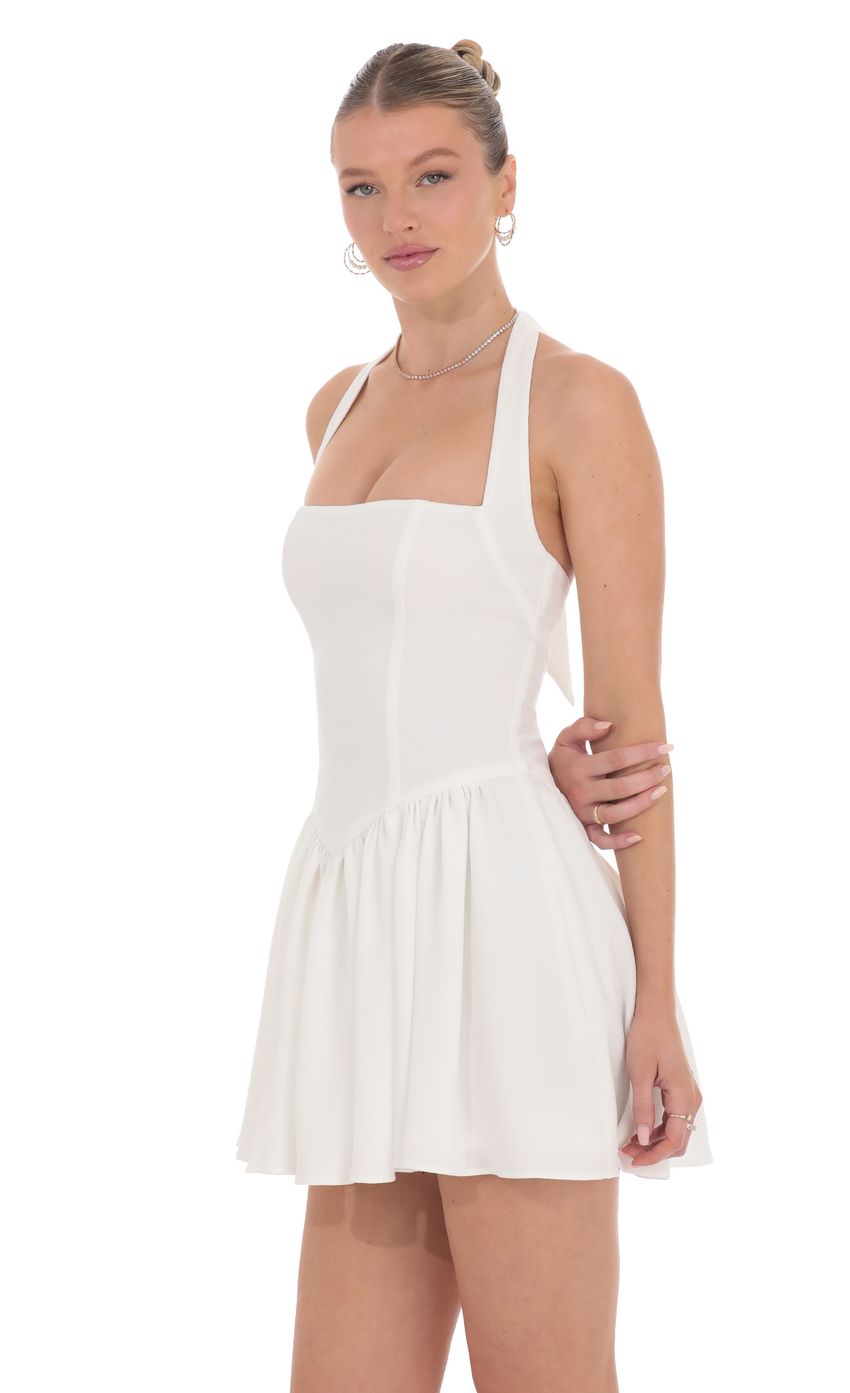 Lucy In The Sky Halter A-line Dress in Ivory