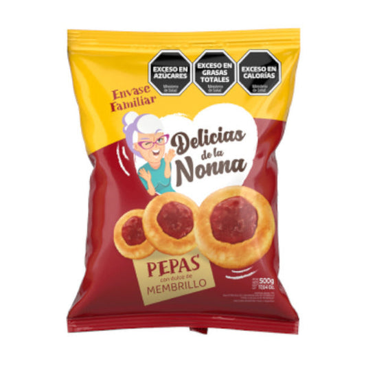 Pampa Direct Delicias de la Nonna Membrillo Quince Jelly "Pepas" Sweet Cookies, 500 g / 17.63 oz