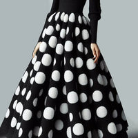 Ursime Formal Polka Dots Long Sleeve Maxi Dress