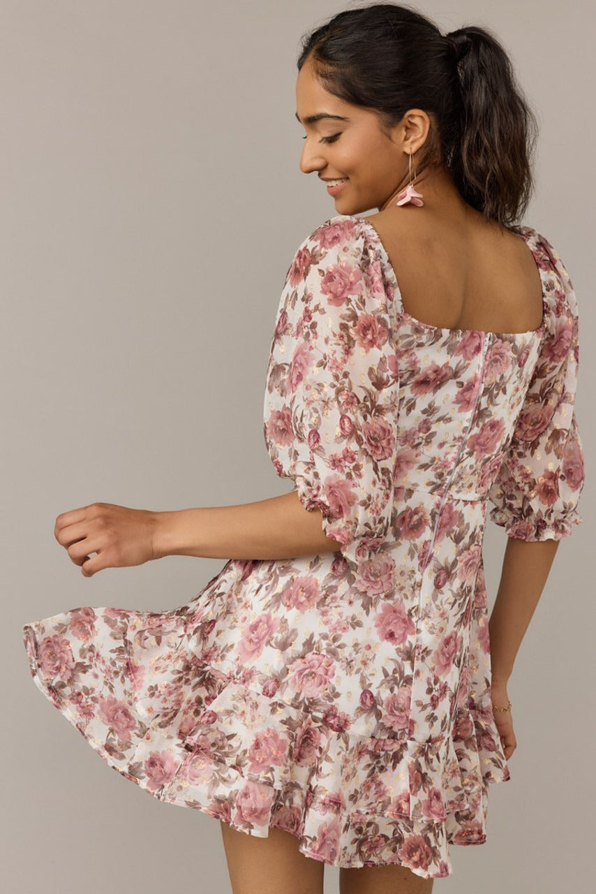 Francesca's Natalia Floral Waisted Dress (x2)