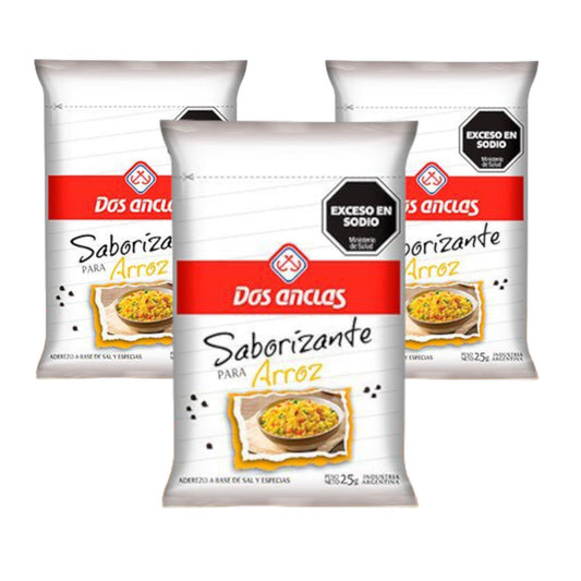 Pampa Direct Dos Anclas Flavor Enhancer for Rice, 25 g / 0.88 oz (pack of 3)
