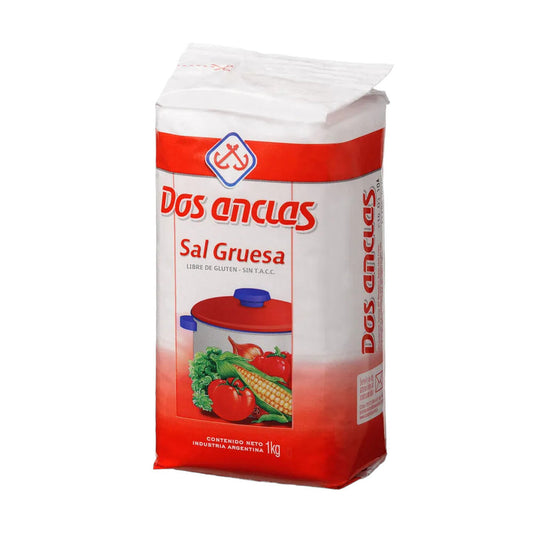Pampa Direct Dos Anclas Sal Gruesa Coarse Salt, 1 kg / 2.2 lb Bag