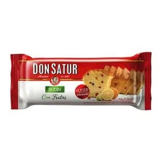 Pampa Direct Don Satur Budín Vainilla con Frutas Fruit Pudding Perfect Pound Cake for Mates, 190 g / 6.7 oz