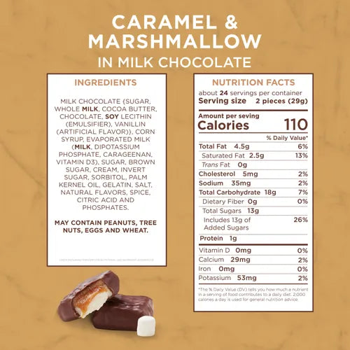 Russell Stover Chocolates Milk Chocolate Marshmallow and Caramel, 24 oz.