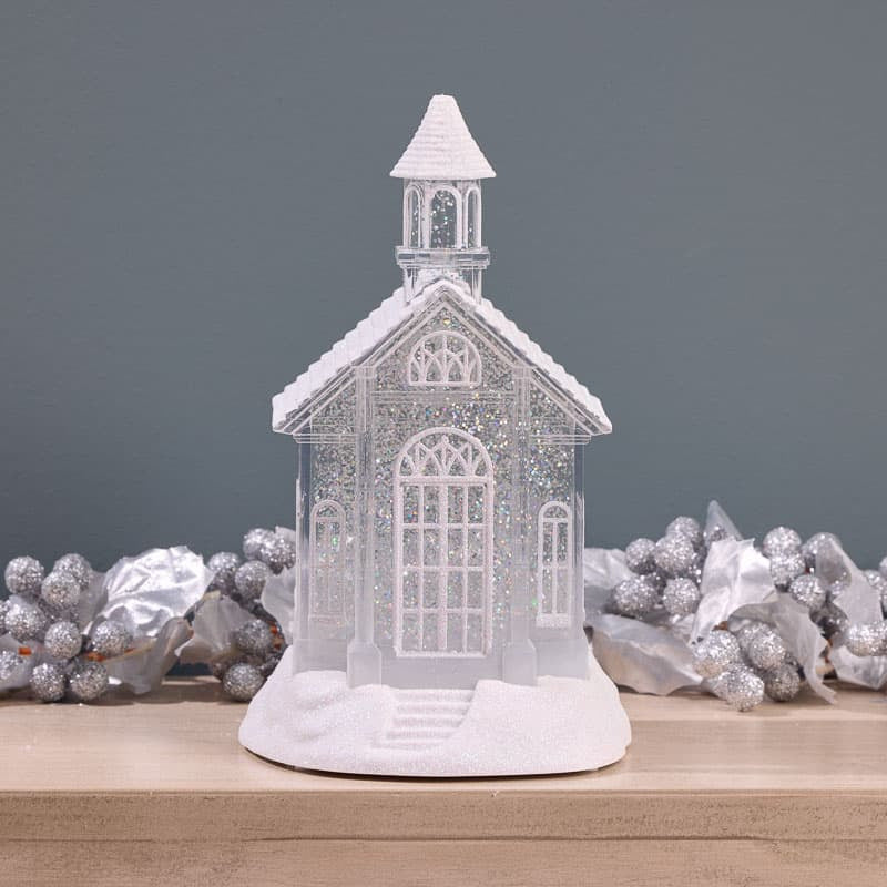 Cracker Barrel Acrylic Church Glitter Globe