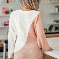 Cupshe V-Neck Ribbed Knit Two-Tone Sweater (x2)