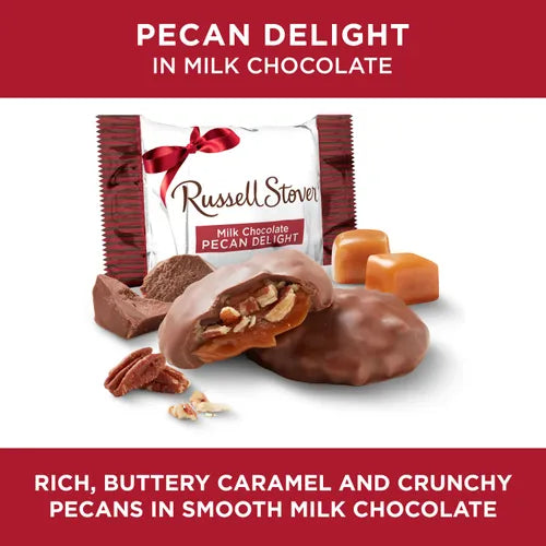 Russell Stover Chocolates Milk Chocolate Pecan Delights, 24 oz. bag