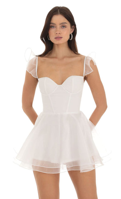 Lucy In The Sky Corset A-line Romper in White