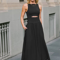 Cupshe Boat Neck Sleeveless Cutout Maxi Dress