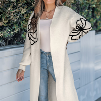 Cupshe Ivory Floral Long Sleeve Duster