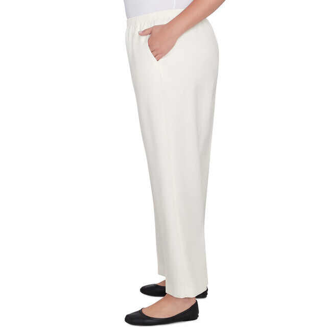 Alfred Dunner Women's Classic Accord Elastic Waist Medium Length Pant - IVORY