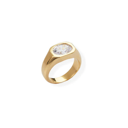 ARGENTO VIVO THE OVAL CZ BEZEL RING