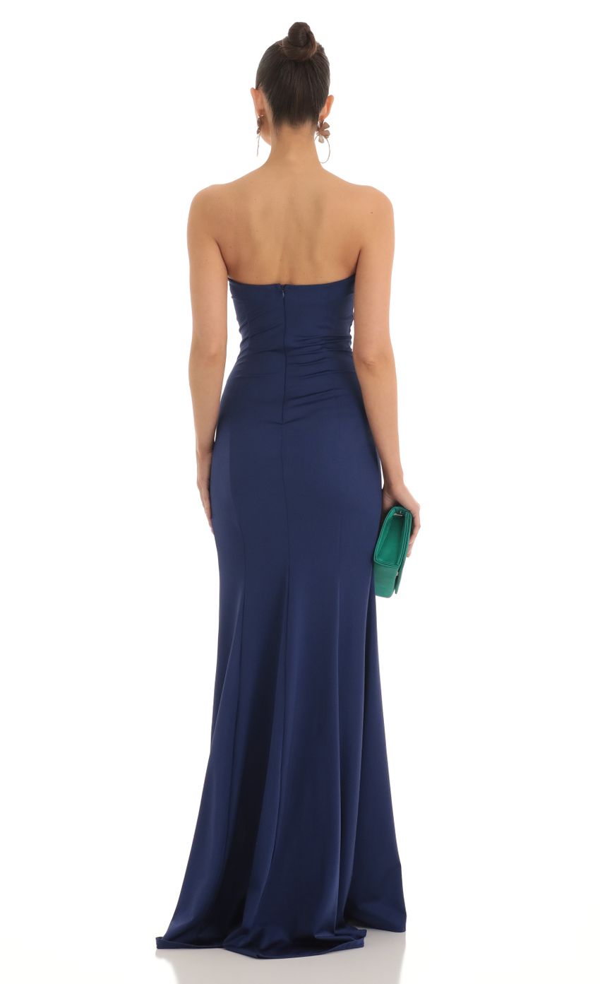 Lucy In The Sky Strapless Maxi Dress in Navy