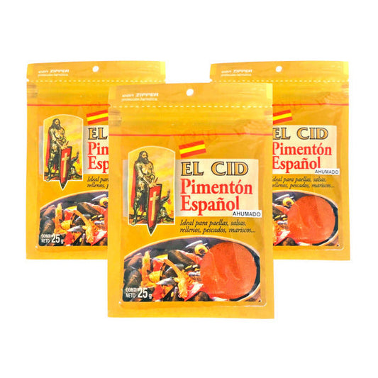 Pampa Direct El Cid Smoked Spanish Paprika Ideal for Paellas, Sauces, Stuffing, Fish & Seafood, 25 g / 0.88 oz (pack of 3)
