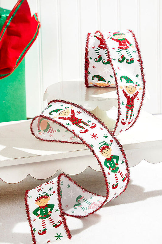 Decorator's Warehouse 2.5" x 10 Yard Elves/Royal/Tinsel