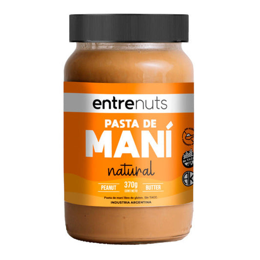 Pampa Direct Entre Nuts Natural Peanut Butter, Creamy Spread Pasta de Maní Natural, 370 g / 13.05 oz