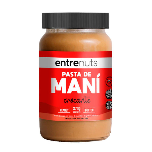 Pampa Direct Entre Nuts Crunchy Peanut Butter with Peanut Pieces, Gluten-Free Pasta de Maní Crocante, 370 g / 13.05 oz