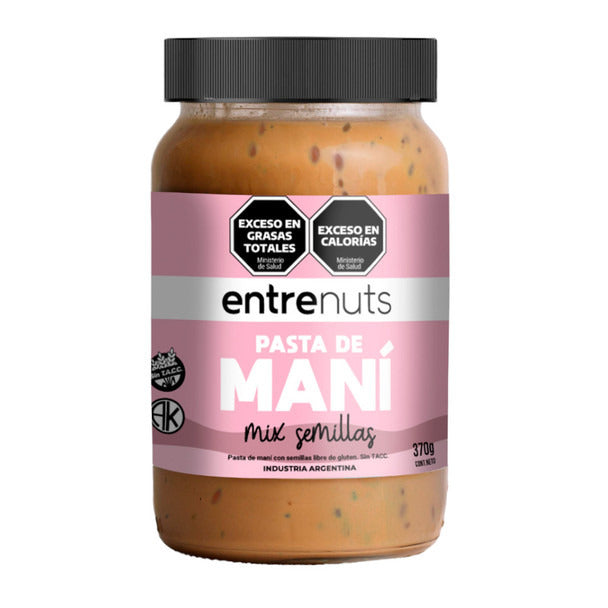 Pampa Direct Entre Nuts Peanut Butter with Seed Mix, Gluten-Free Pasta de Maní con Mix de Semillas, 370 g / 13.05 oz