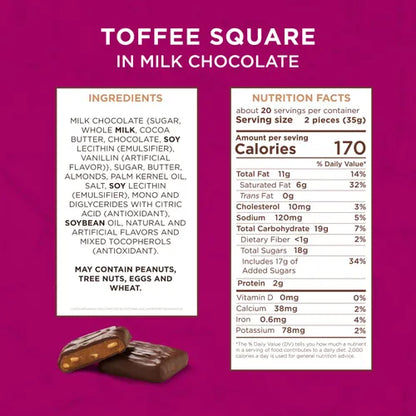 Russell Stover Chocolates Milk Chocolate Toffee Squares, 24 oz.