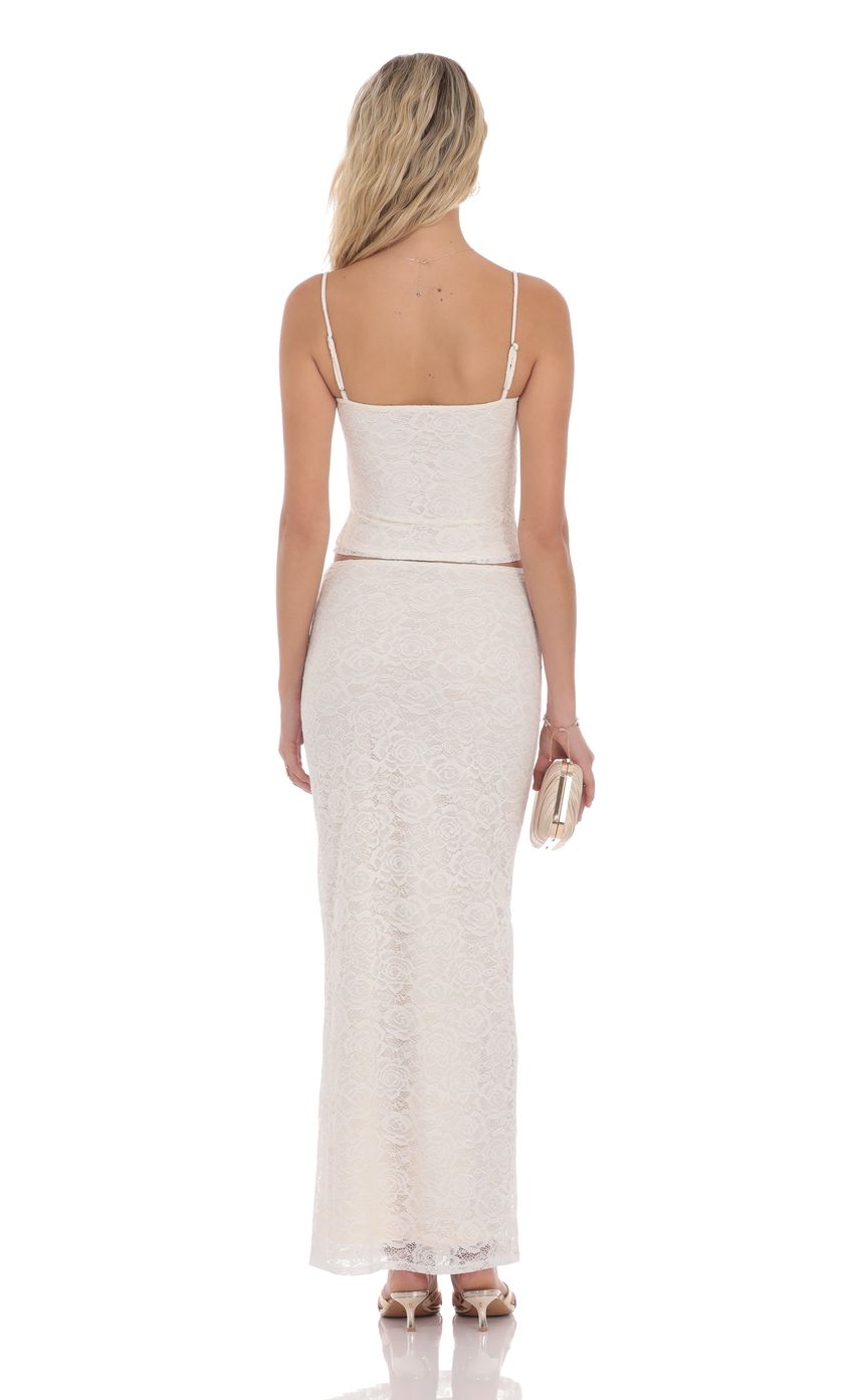 Lucy In The Sky Lace Bodycon Two Piece Set in Cream