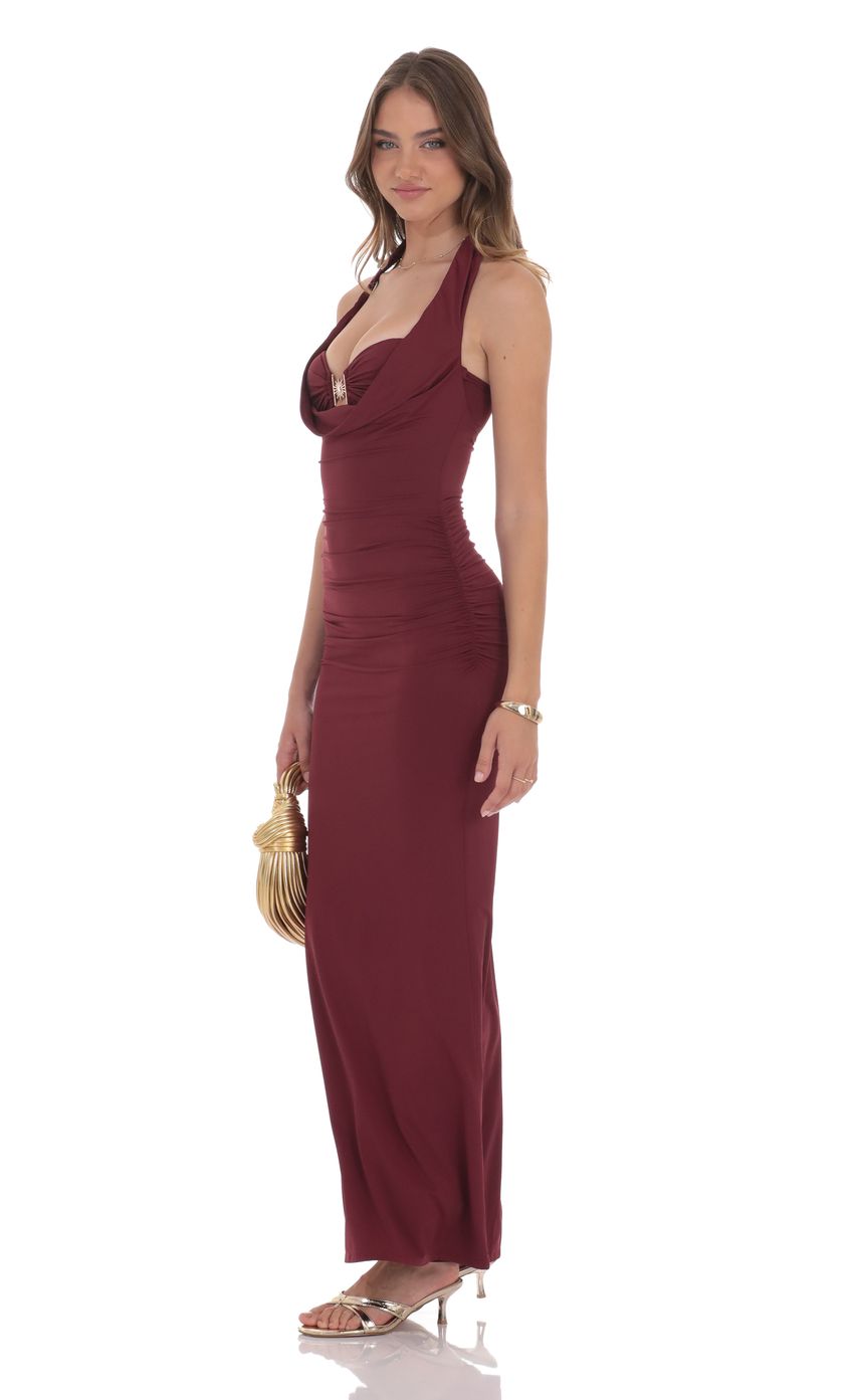 Lucy In The Sky Sunny Two Piece Maxi Dress in Maroon