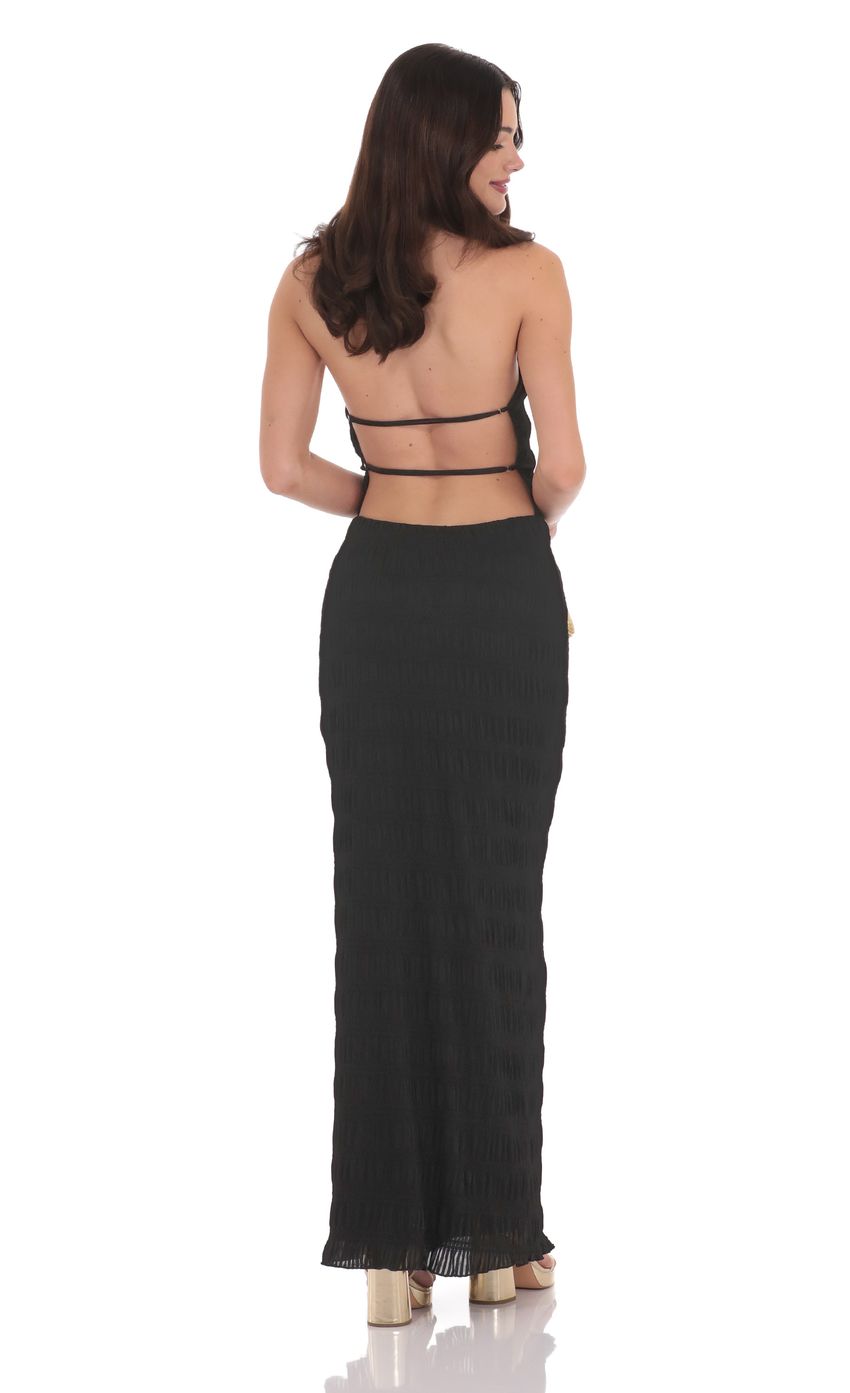 Lucy In The Sky Smocked Maxi Dress in Black