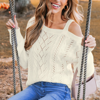 Cupshe Cutout Cable Knit One-Shoulder Sweater (x2)