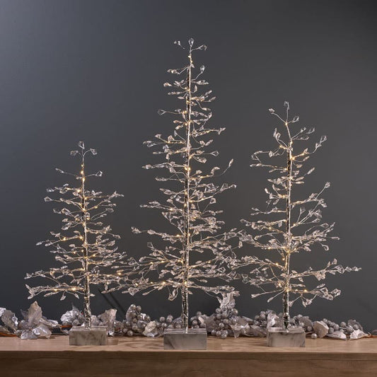 Cracker Barrel Set Of 3 LED Beaded Trees